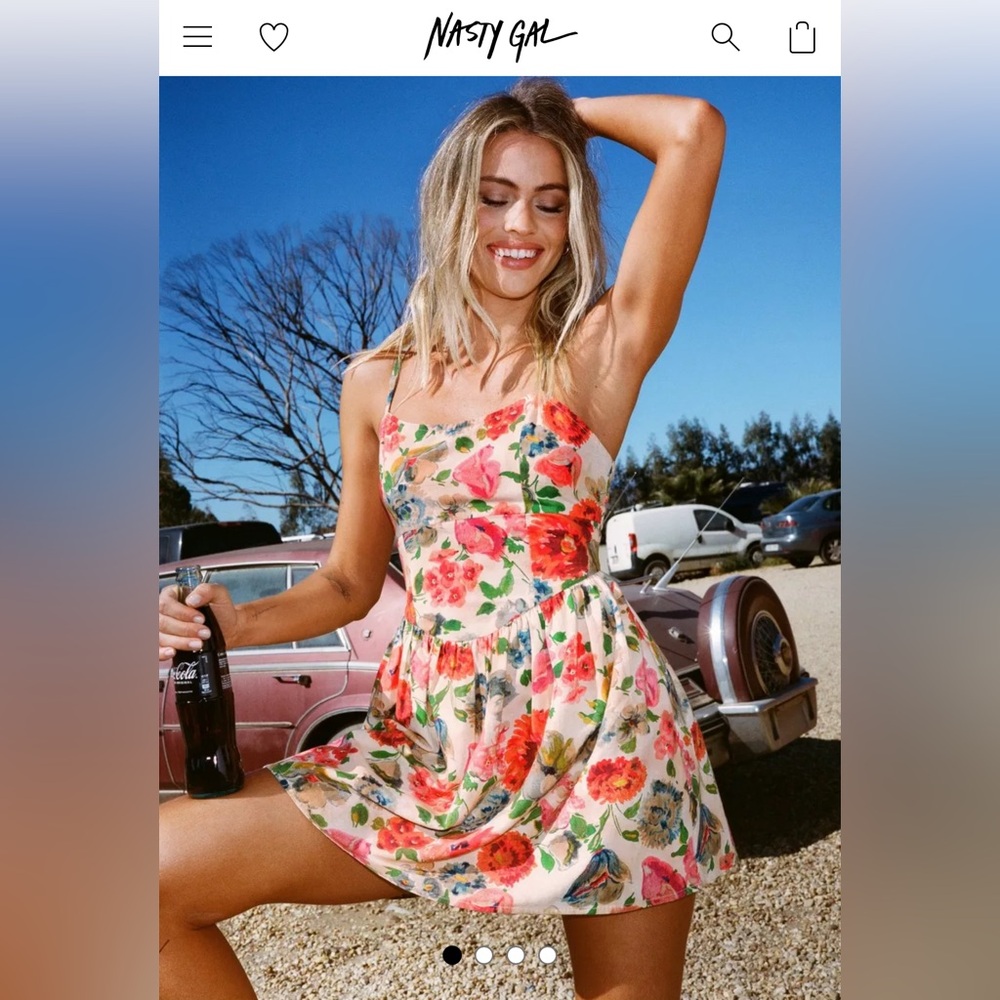 Floral Print Strappy Mini Dress (NWT)